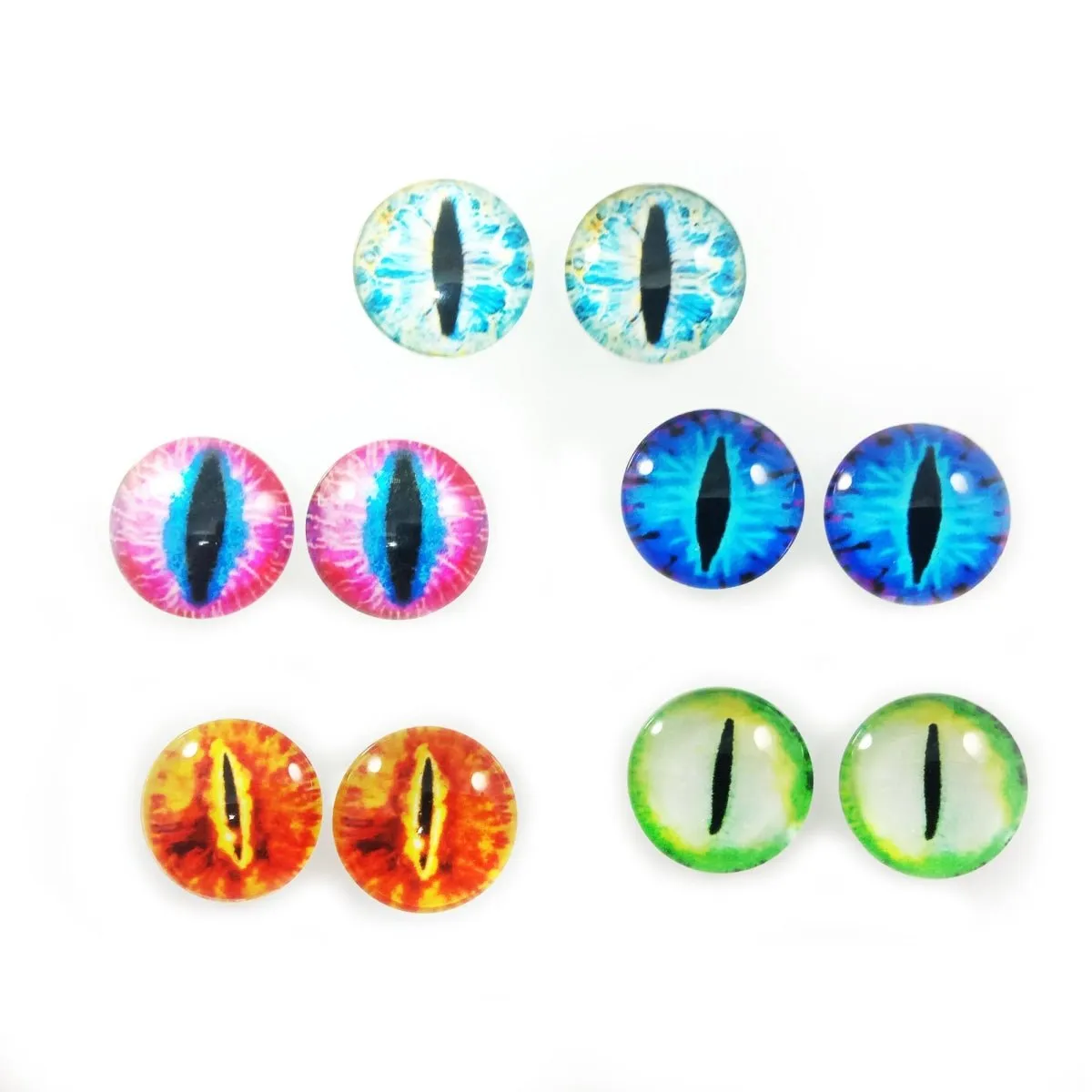 10pcs Round 18mm Glass Eyes Dragon Lizard Frog Eyeballs