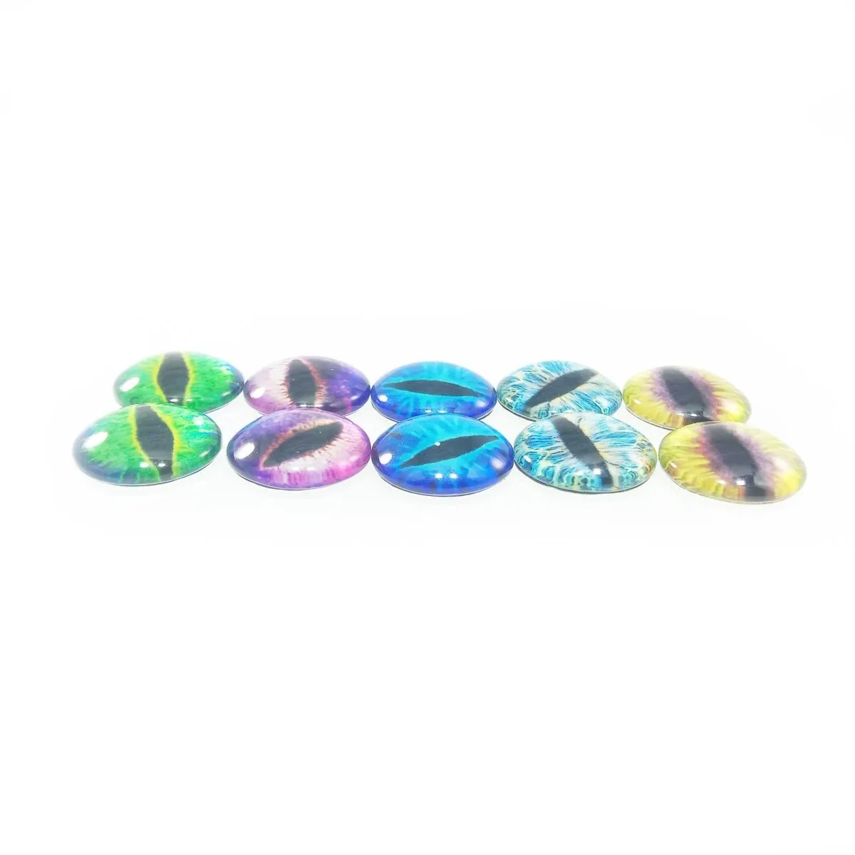 10pcs Round 18mm Glass Eyes Dragon Lizard Frog Eyeballs