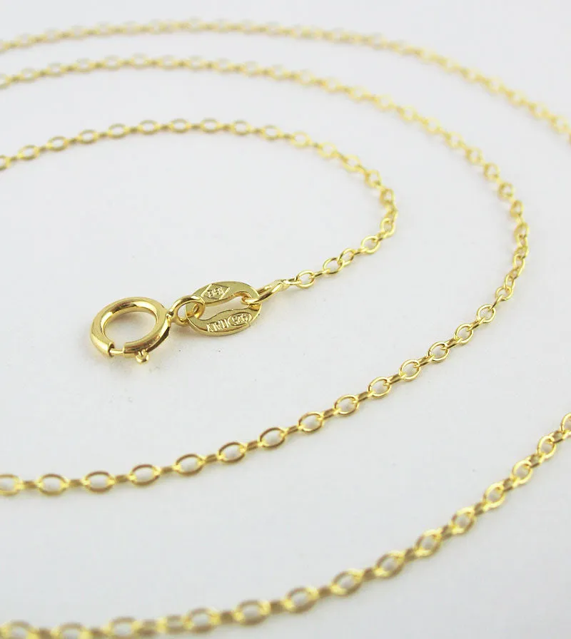 1.2 mm Cable Chain, 18k Gold-Plated Sterling Silver