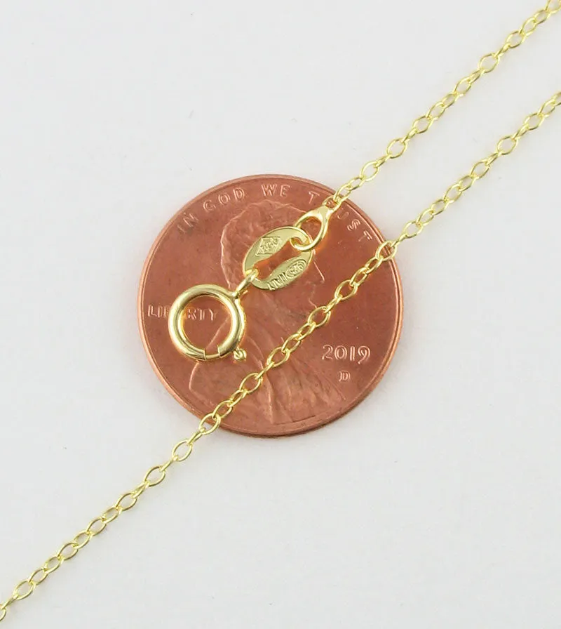 1.2 mm Cable Chain, 18k Gold-Plated Sterling Silver
