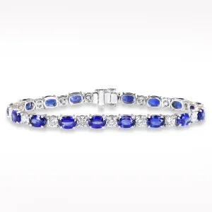 12.24ct Sapphire and Diamond Platinum Bracelet