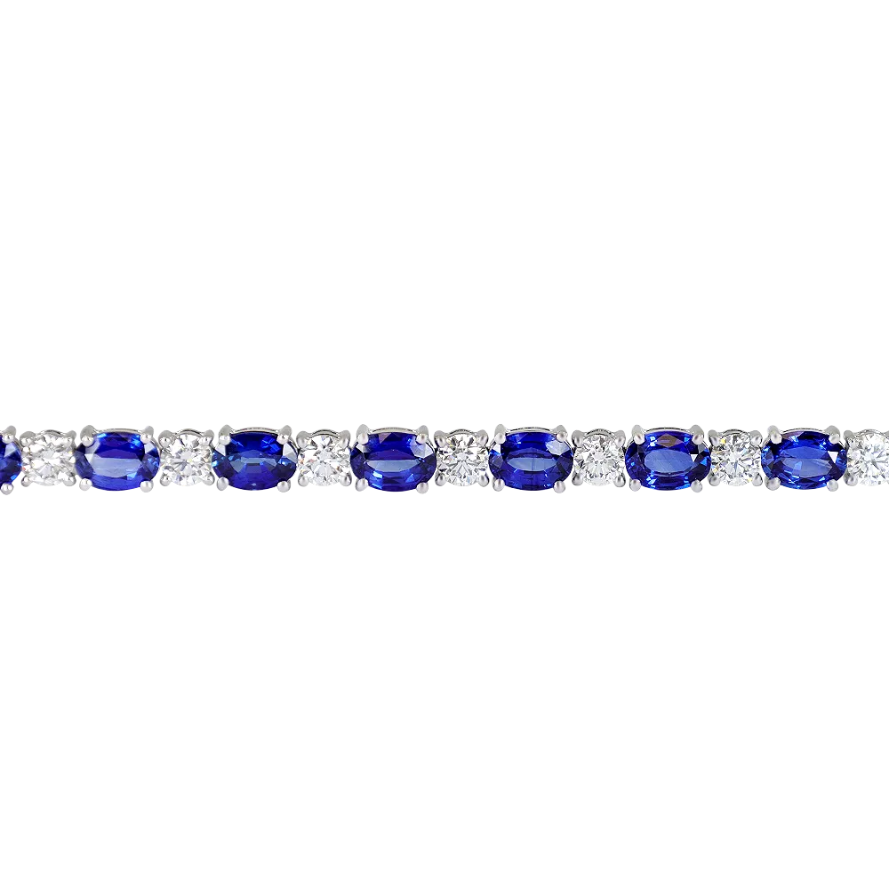 12.24ct Sapphire and Diamond Platinum Bracelet