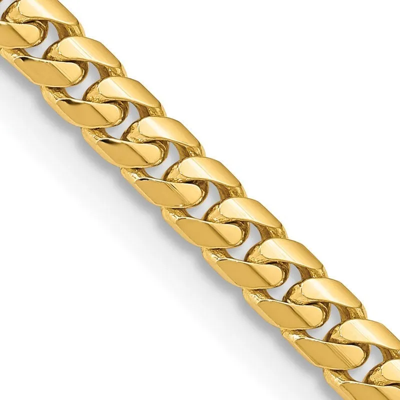 14K 5.5mm Solid Miami Cuban Link with Lobster Clasp Chain Necklace