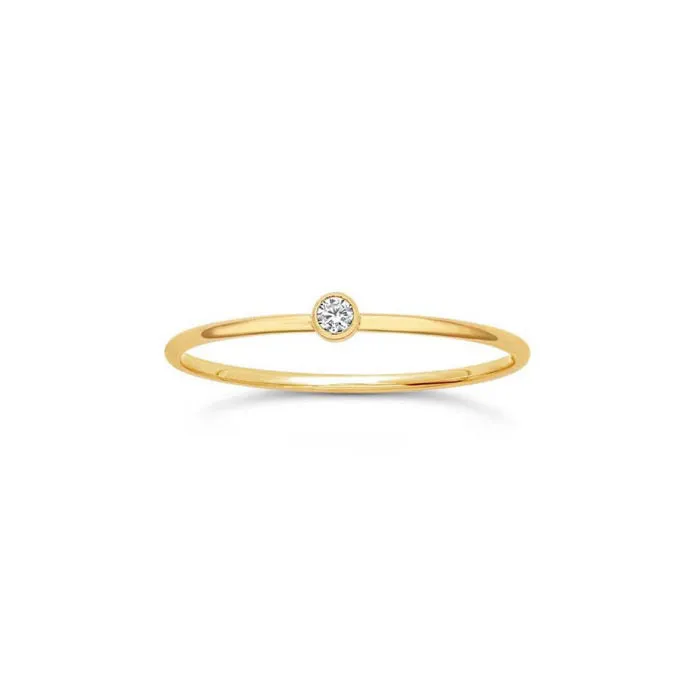 14K GF Dainty Diamond CZ Ring - Shoot Sample