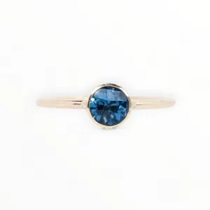 14K Gold Filled London Blue Topaz Ring // 5mm Faceted Gemstone December Birthstone