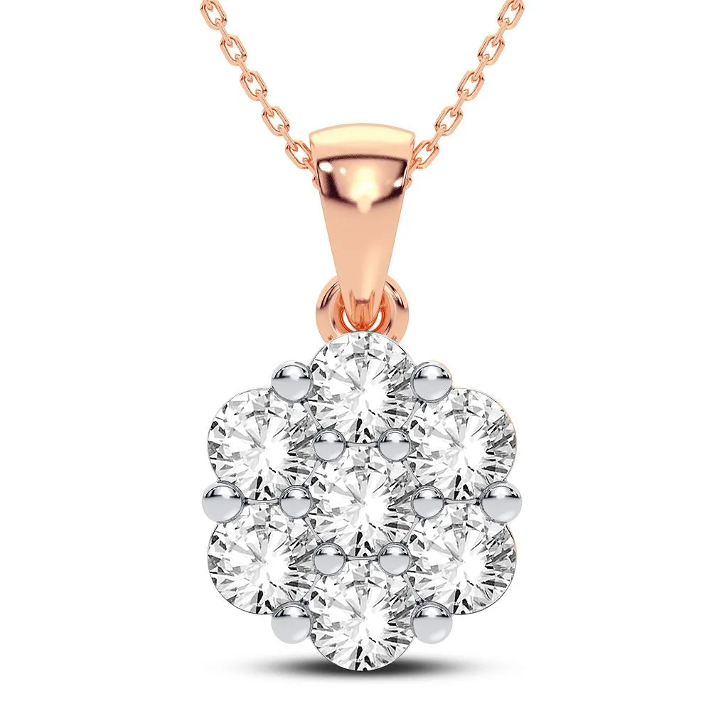 14K Rose Gold Exquisite 0.25Ct Diamond Pendant (Chains Sold Separately)
