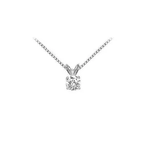 14K White Gold : Round Diamond Solitaire Pendant - 0.50 CT. TW.