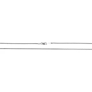 14K WhiteGold 1mm Diamond Cut Wheat Chain with Lobster Claw Clasp