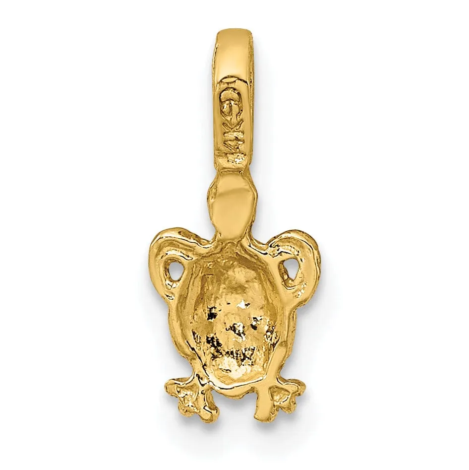 14k Yellow Gold Solid Mini Sea Turtle Charm Pendant