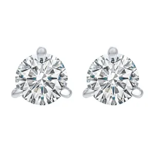 14KT White Gold & Diamond Classic Book Round Stud Earrings  - 2 ctw