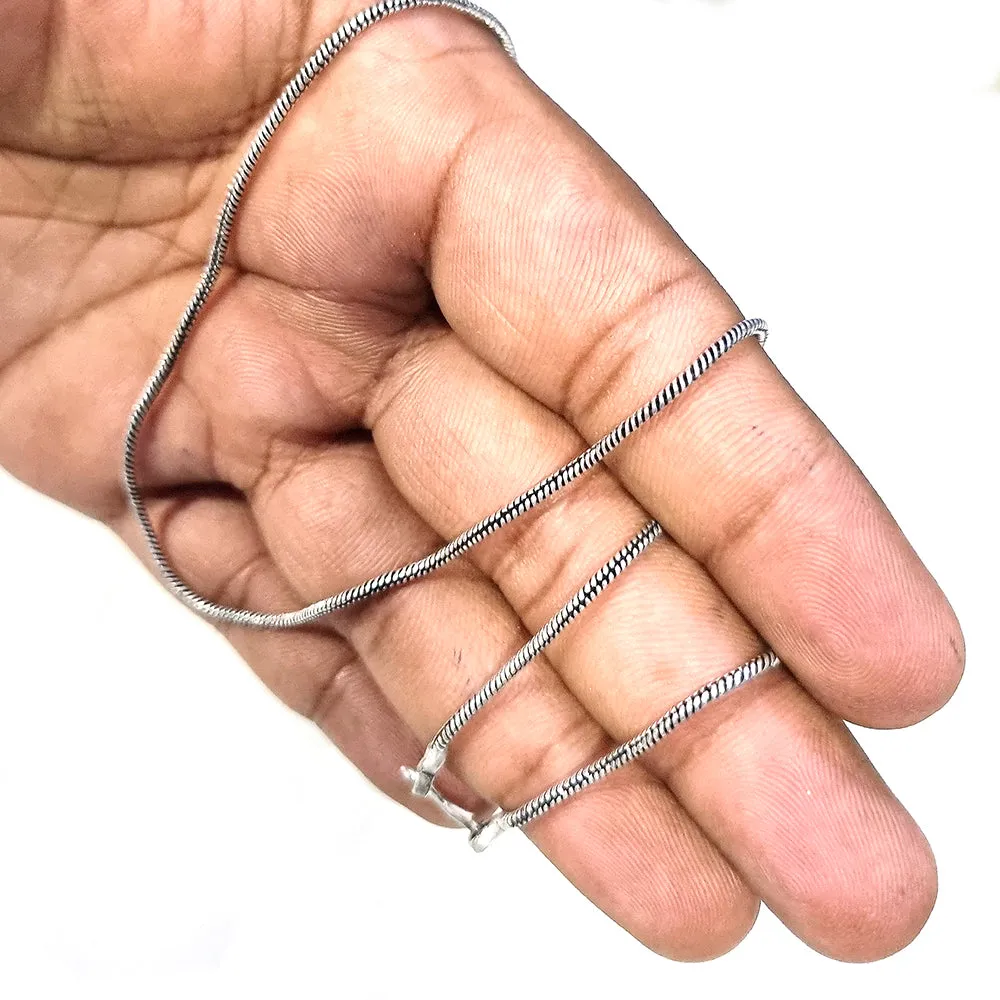 18 Inches long Snake chain with S hook, Silver Oxidized tone, thickness about 2.5mm