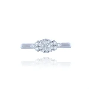 18ct White Gold 0.32ct Diamond Cluster Ring