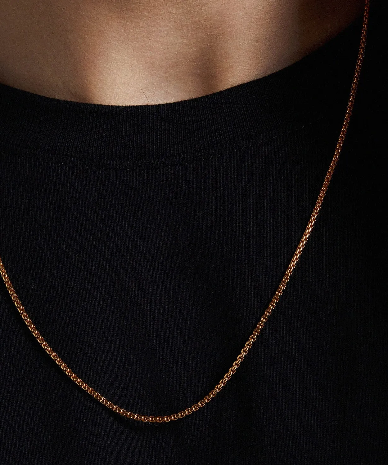 24K Yellow Gold Box Chain - 2mm