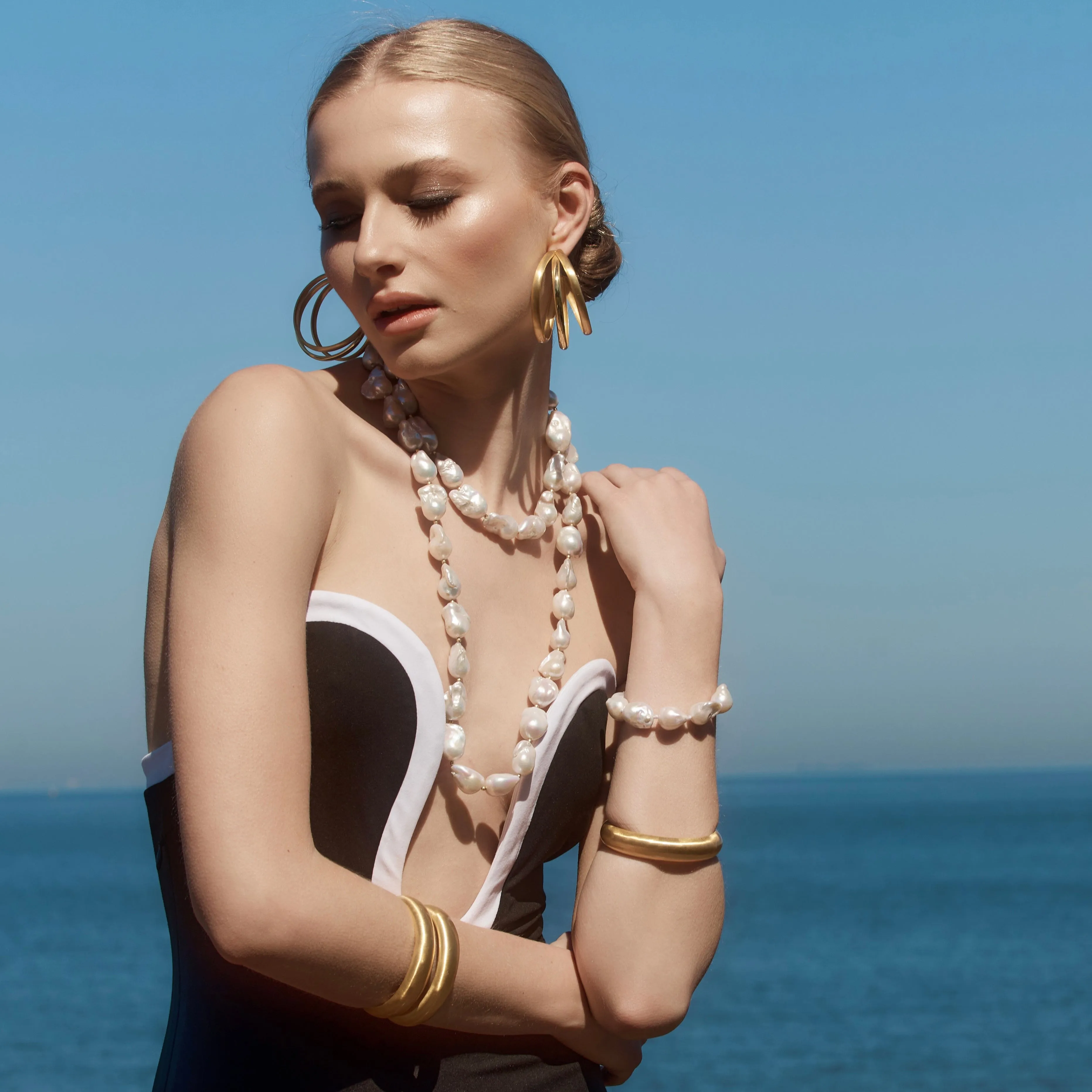3 Strand Gold Statement Hoops: The Estelle
