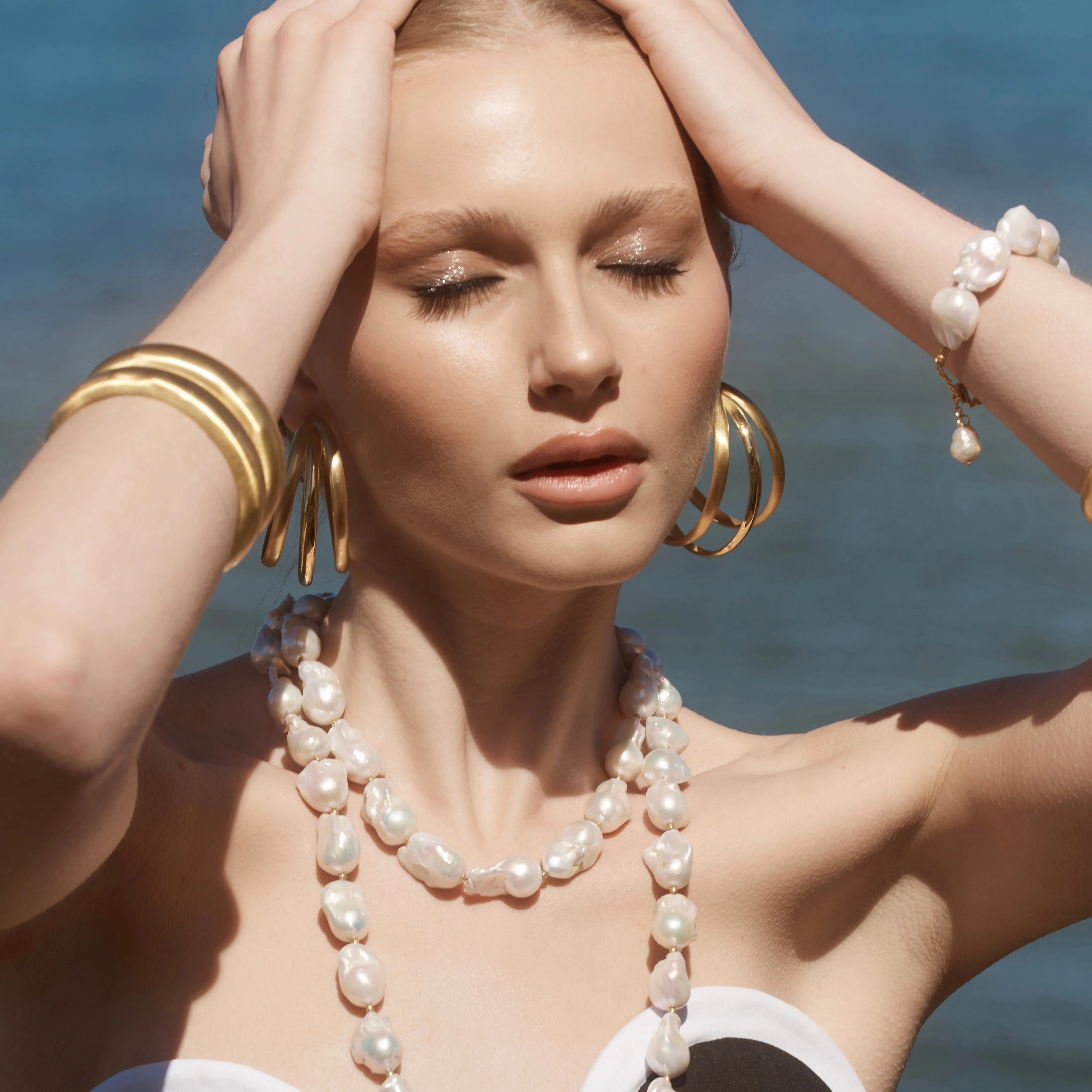 3 Strand Gold Statement Hoops: The Estelle