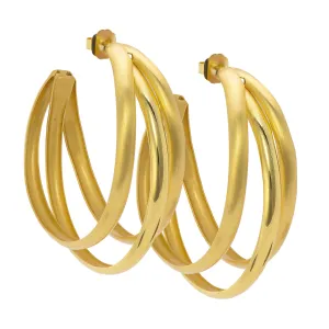 3 Strand Gold Statement Hoops: The Estelle