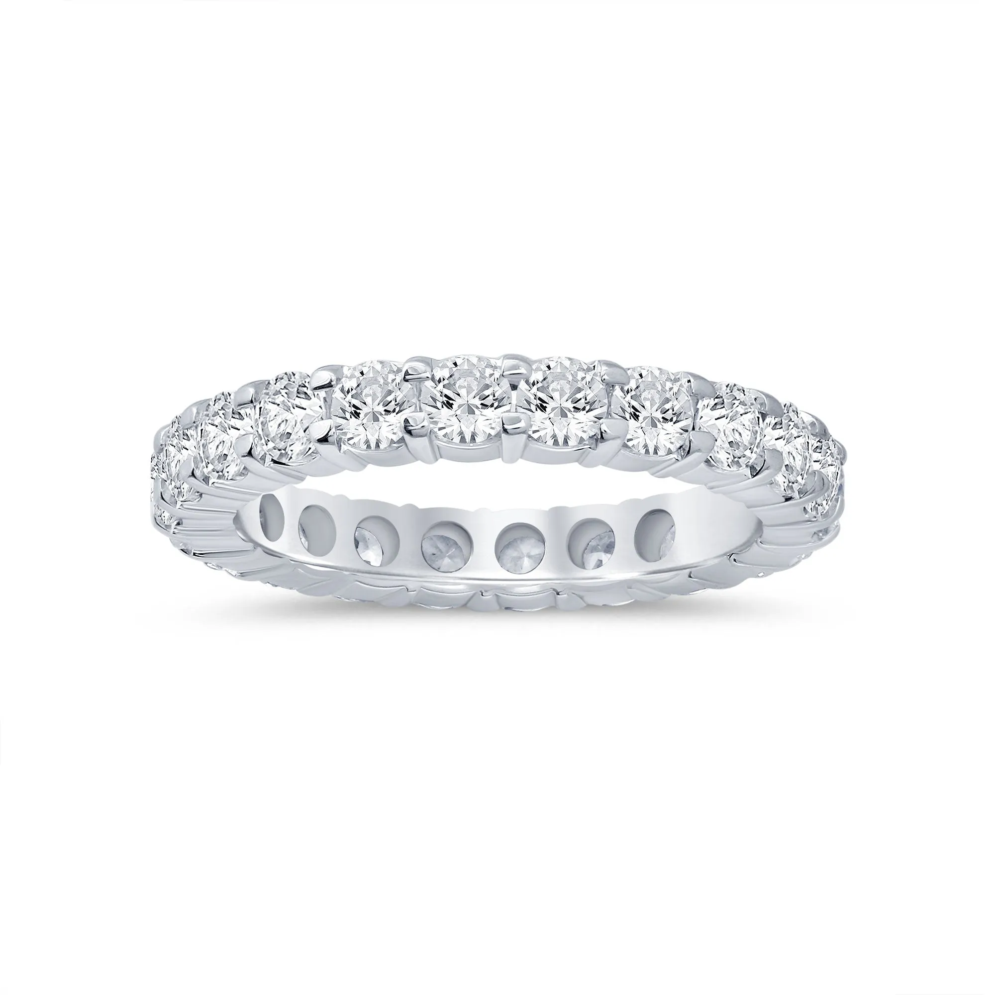 3.0ctw Round Diamond Shared Prong Platinum Eternity Band