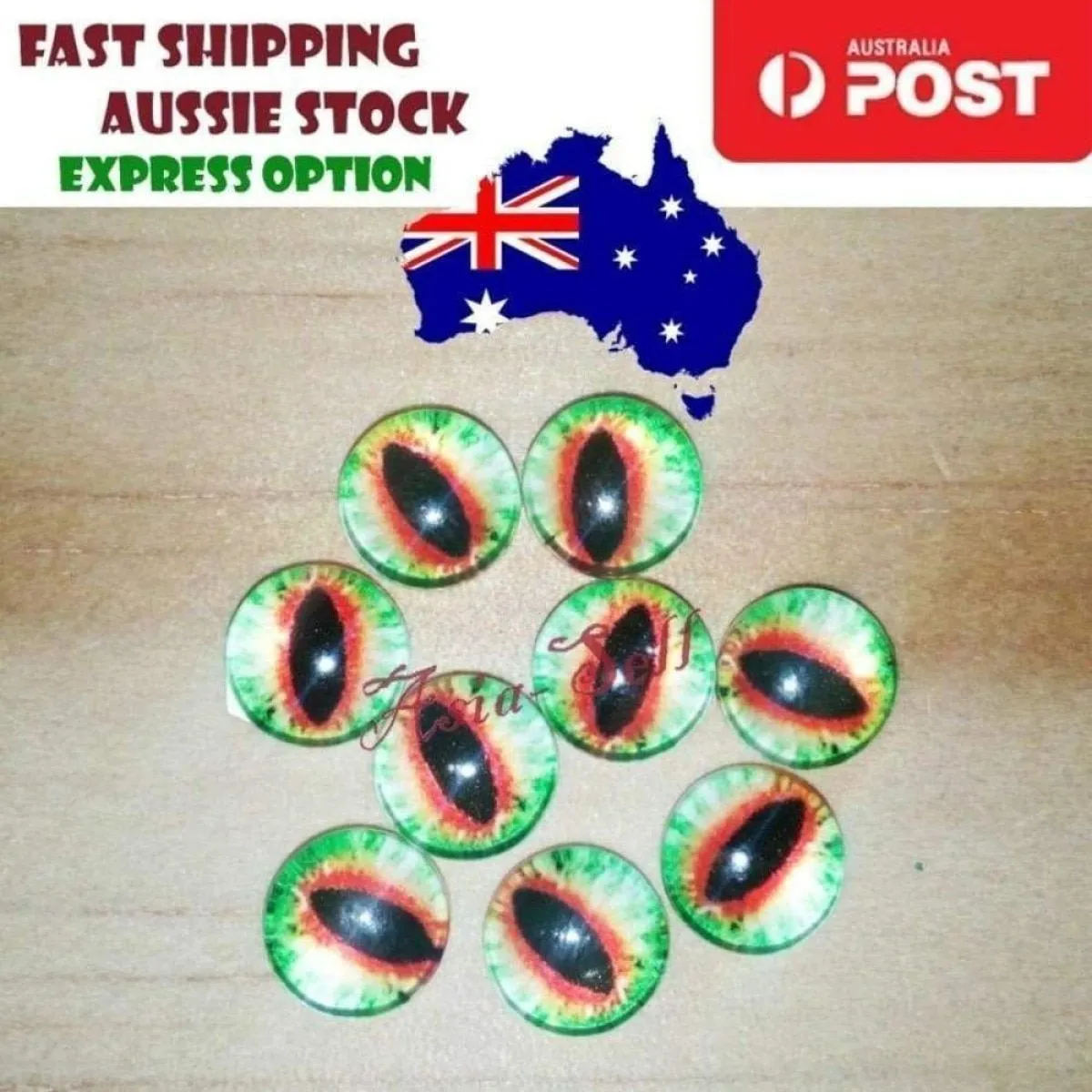 30pcs Round 12mm Glass Eyes Dragon Lizard Frog Eyeballs