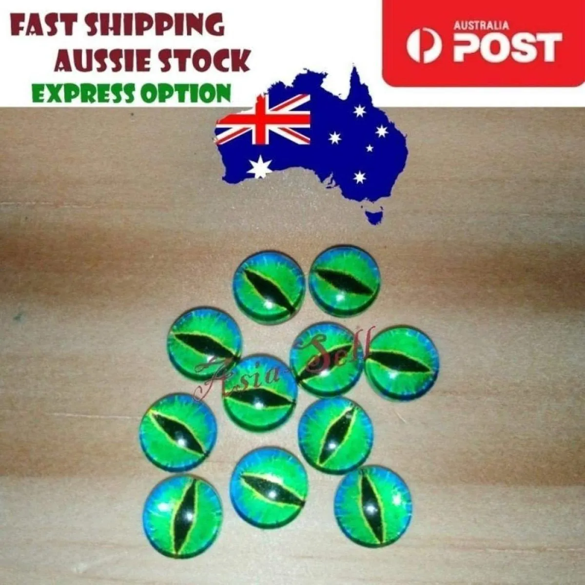 30pcs Round 12mm Glass Eyes Dragon Lizard Frog Eyeballs