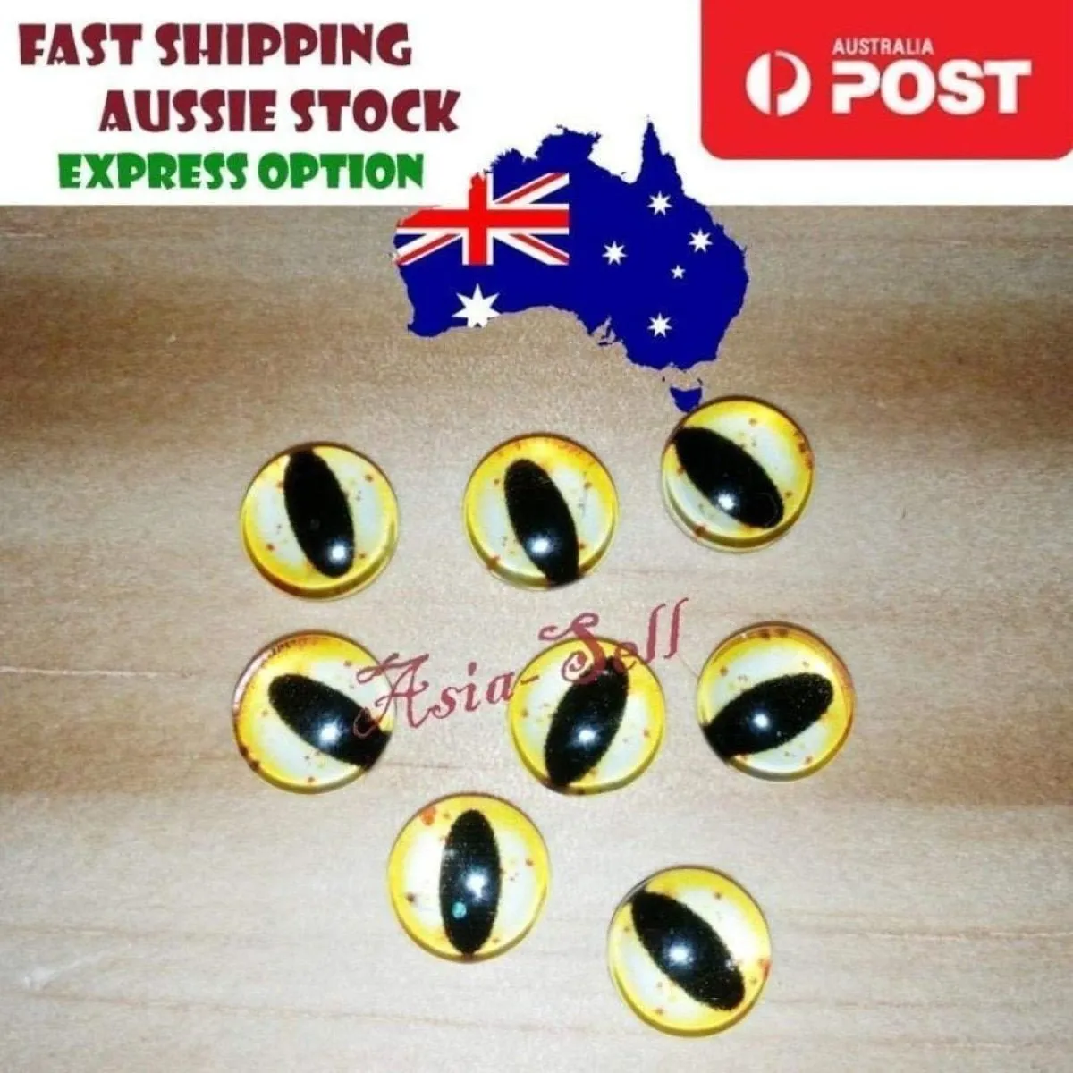 30pcs Round 12mm Glass Eyes Dragon Lizard Frog Eyeballs