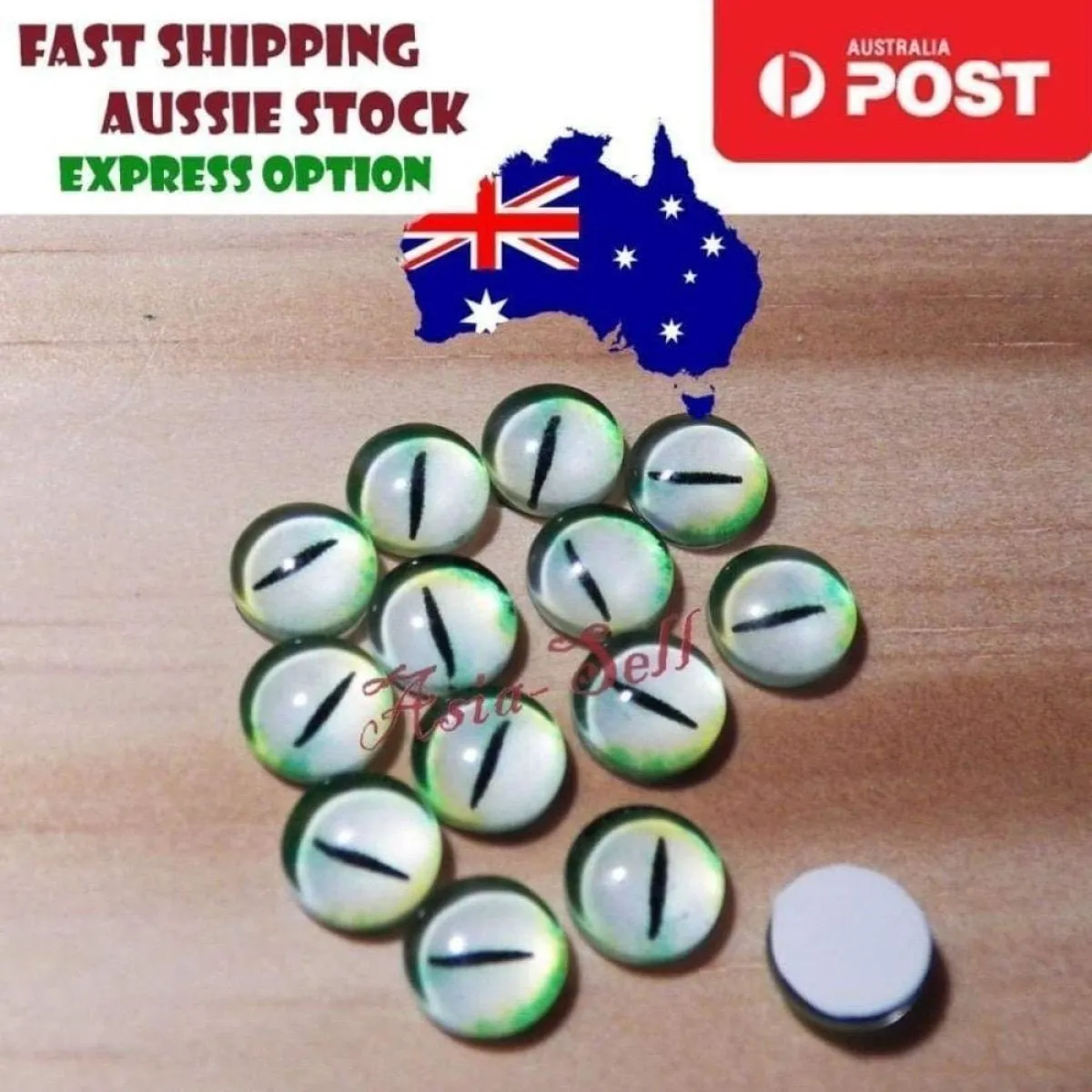 30pcs Round 12mm Glass Eyes Dragon Lizard Frog Eyeballs