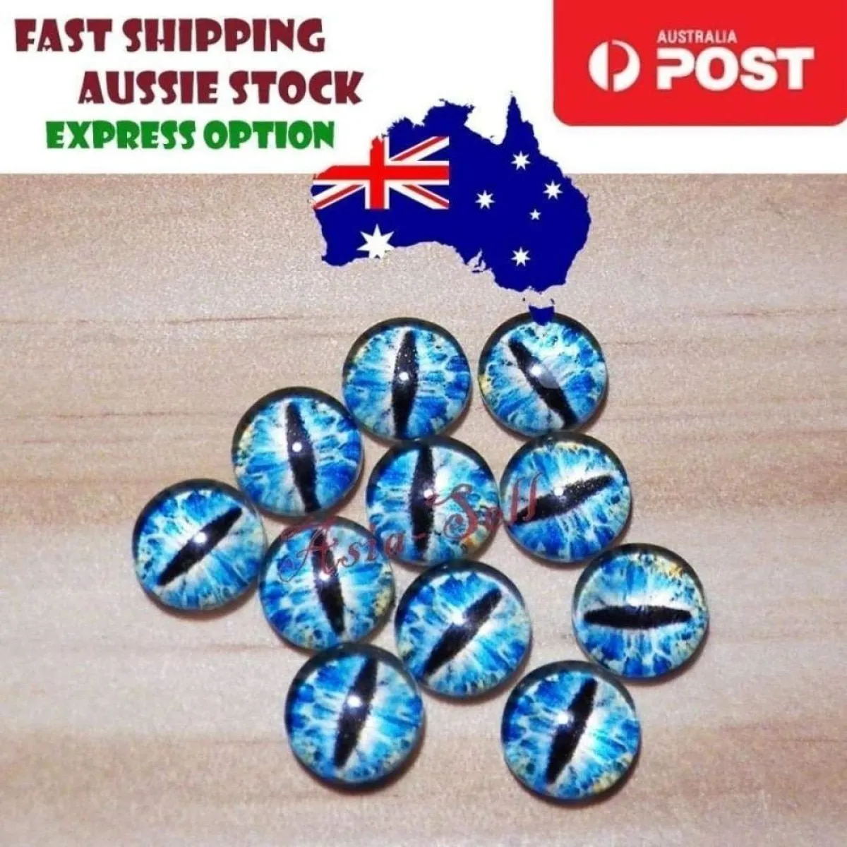 30pcs Round 12mm Glass Eyes Dragon Lizard Frog Eyeballs
