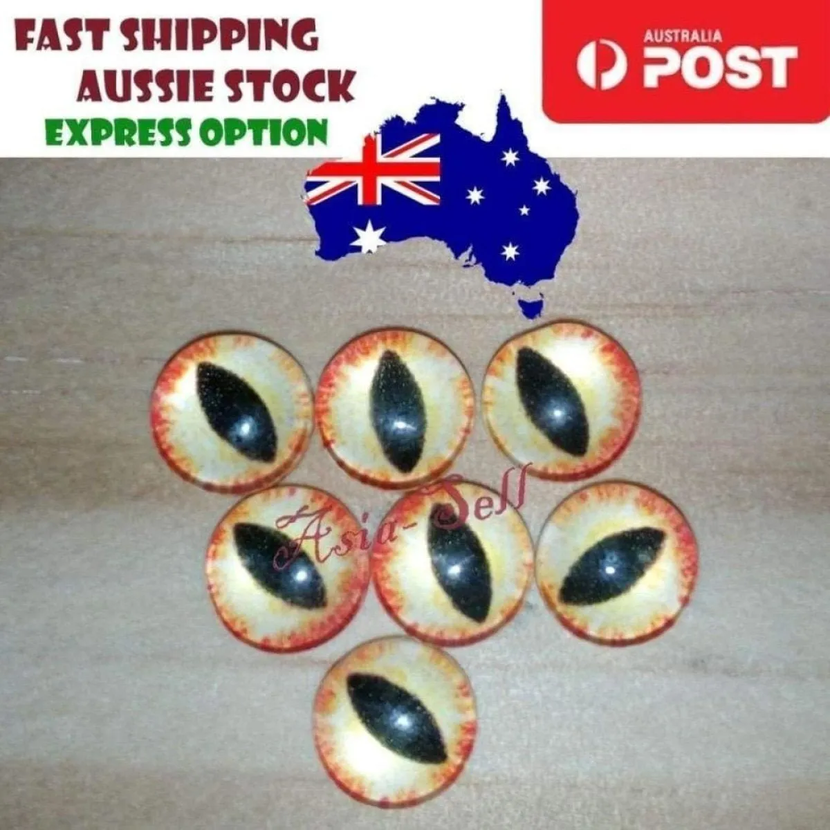 30pcs Round 12mm Glass Eyes Dragon Lizard Frog Eyeballs