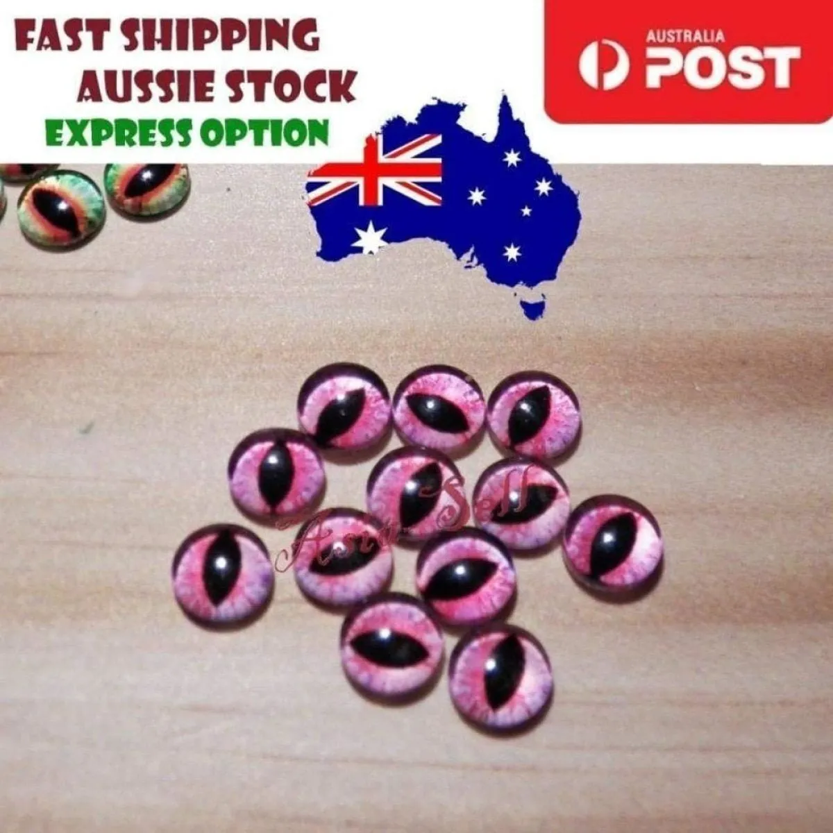 30pcs Round 12mm Glass Eyes Dragon Lizard Frog Eyeballs