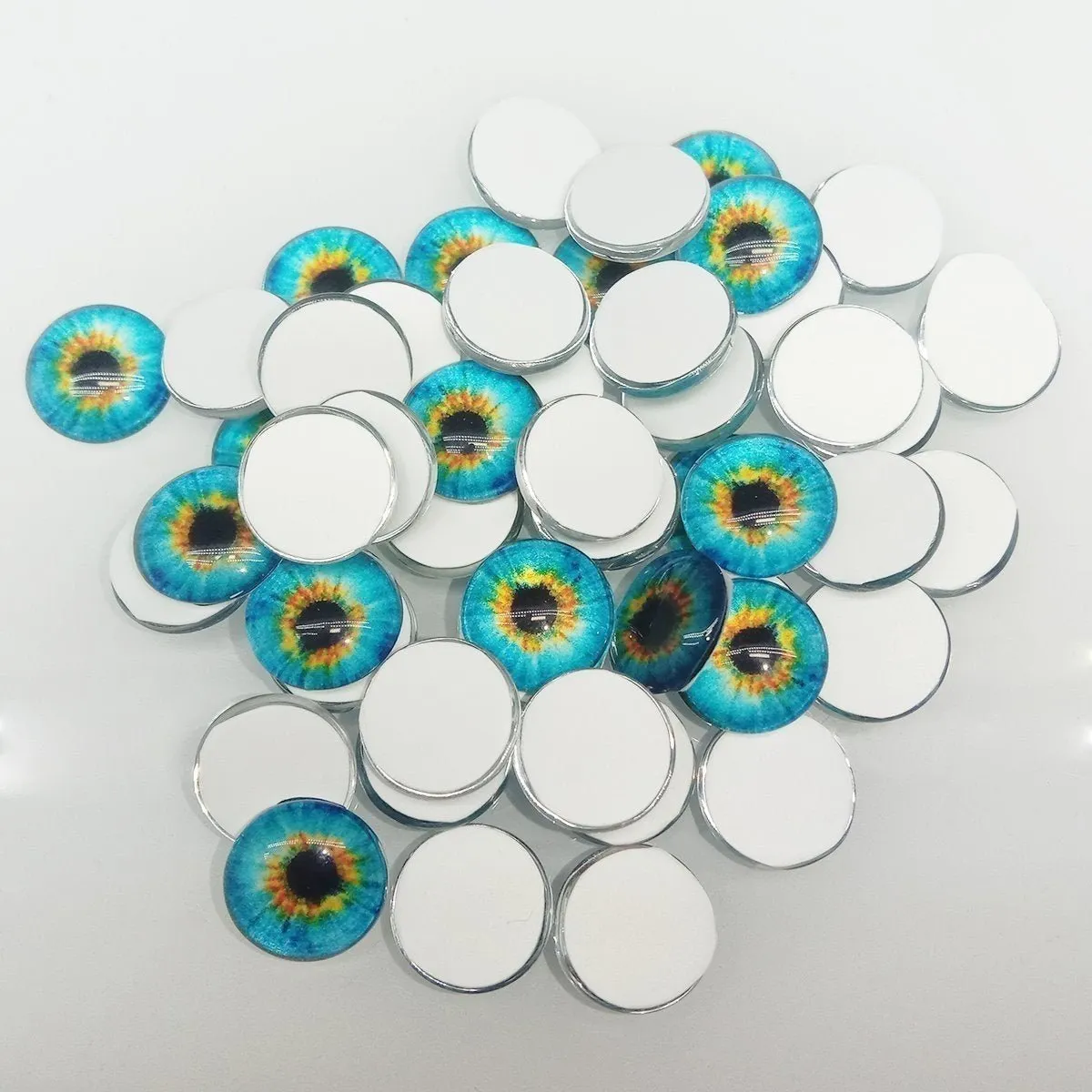30pcs Round 12mm Glass Eyes Dragon Lizard Frog Eyeballs