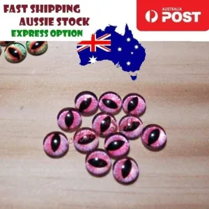 50pcs Round 8mm Glass Eyes Dragon Lizard Frog Eyeballs Model J