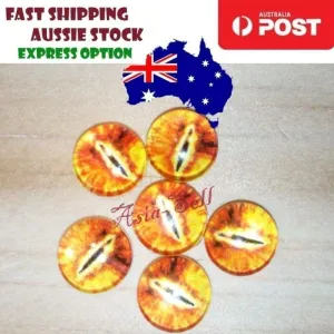 50pcs Round 8mm Glass Eyes Dragon Lizard Frog Eyeballs Model L