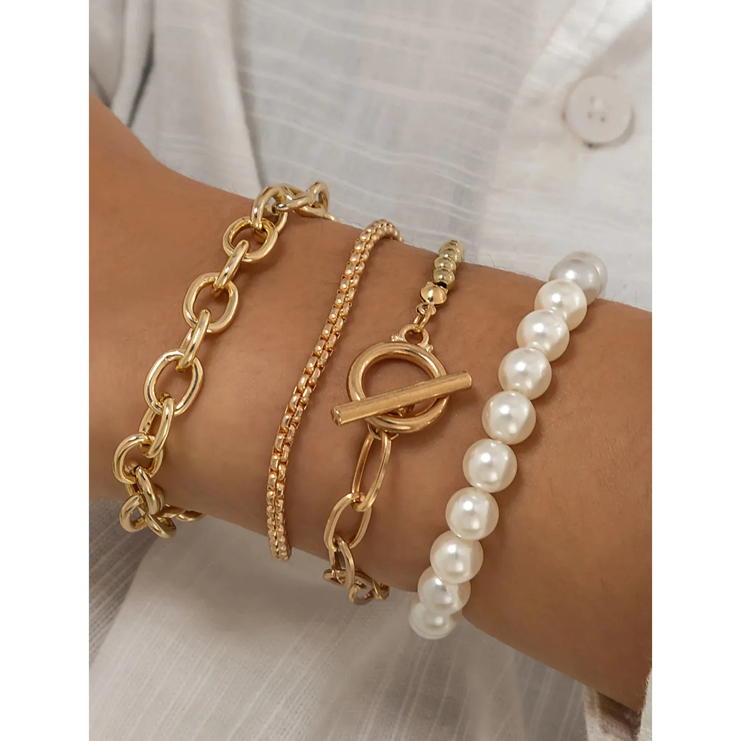 8-Piece: Women's Modern Street Geometric Bracelet