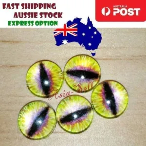 8pcs Round 25mm Cabochon Glass Doll Eyes Dragon Lizard Frog Model O