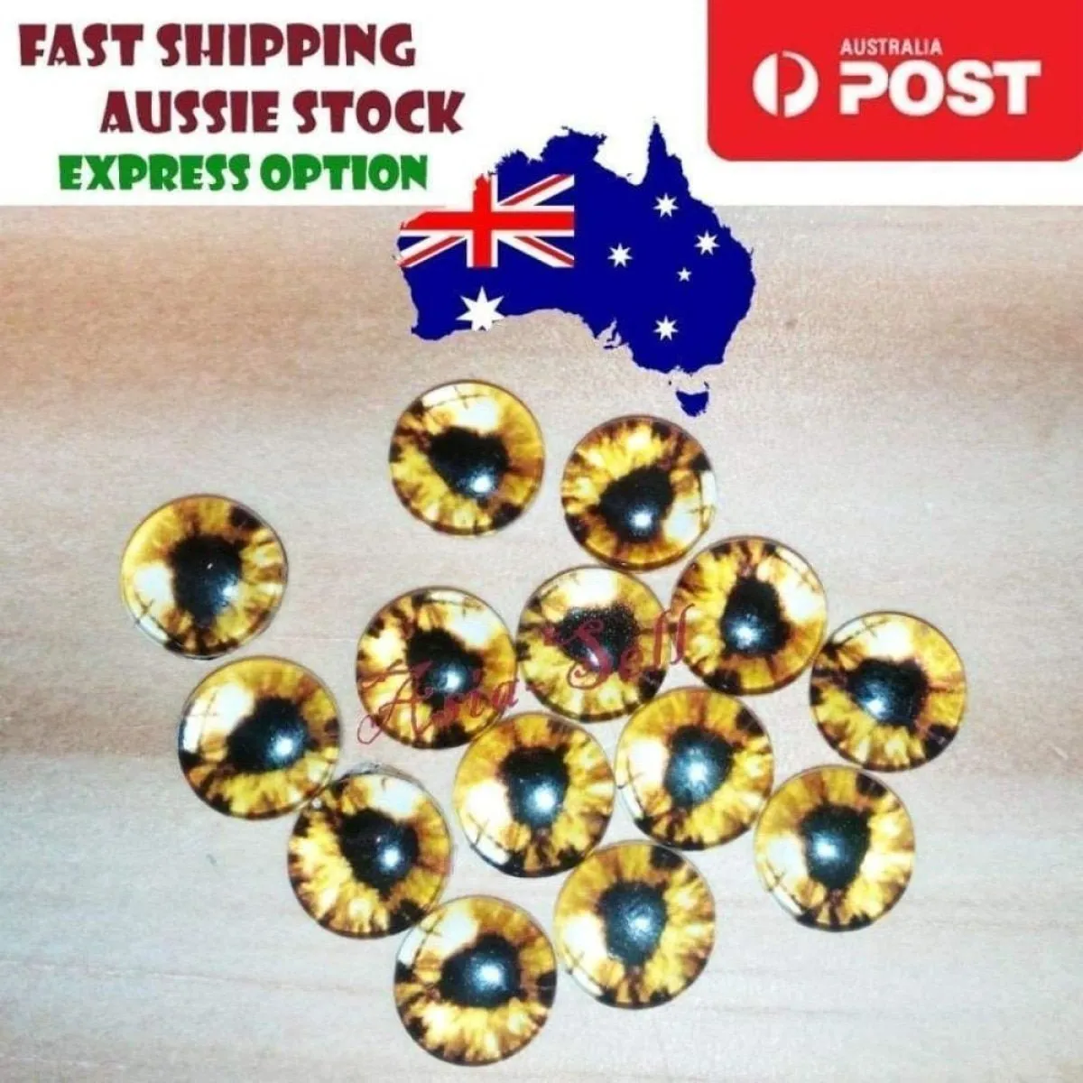 8pcs Round 25mm Cabochon Glass Doll Eyes Dragon Lizard Frog Model P