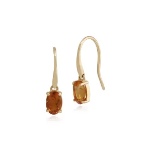9 karat Gelbes Gold Citrin Fallen/ Lang Ohrringe