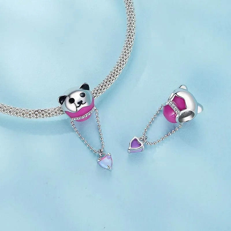 925 Sterling Silver Adorable Hot Air Balloon Bracelet Charm