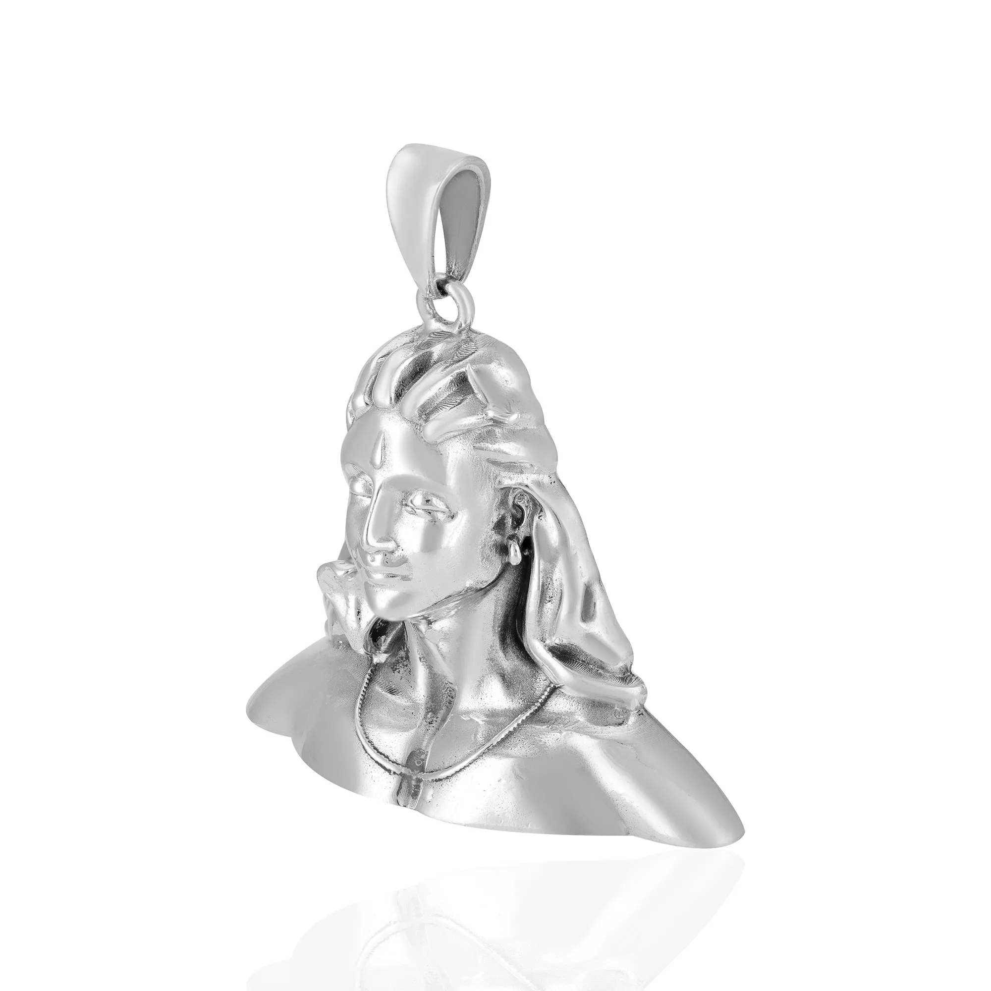 925 Sterling Silver Lord Adiyogi Shiva Rhodium Pendant for Men & Women