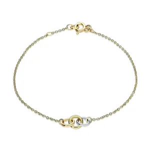 9ct Gold Interlocking Rings Bracelet