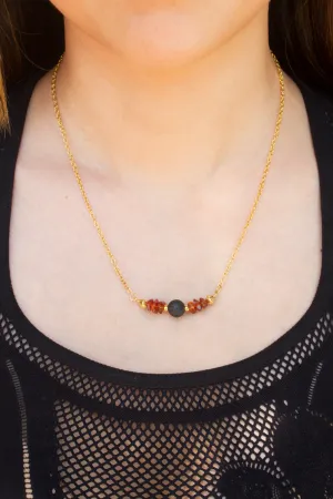 Amber and Lava Stone Necklace