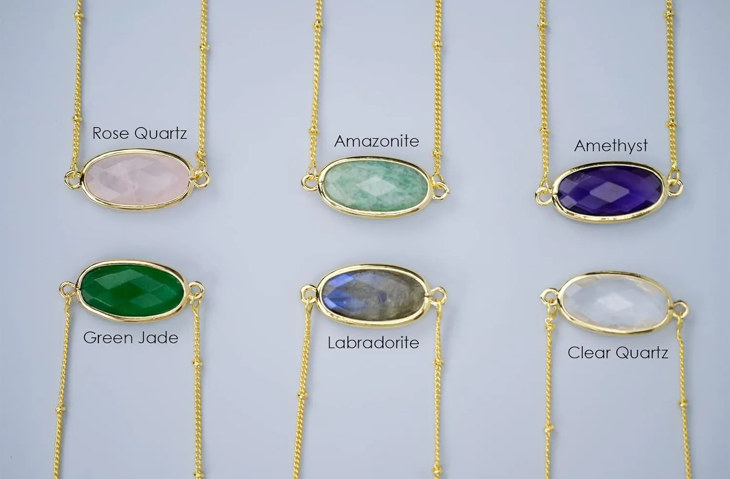 Angelstones Natural Gemstone Pendant Necklace, 14K Gold Plated Healing Crystal Necklaces for Women