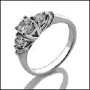 Anniversary 0.45 round Center Prong Ct Pave Set Cubic Zirconia Cz Ring