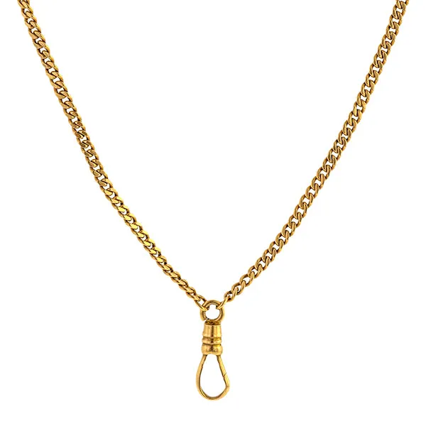 Antique Flat Curb Link Chain Necklace