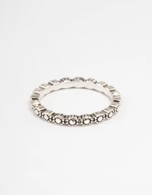Antique Silver Tiny Flower Ring