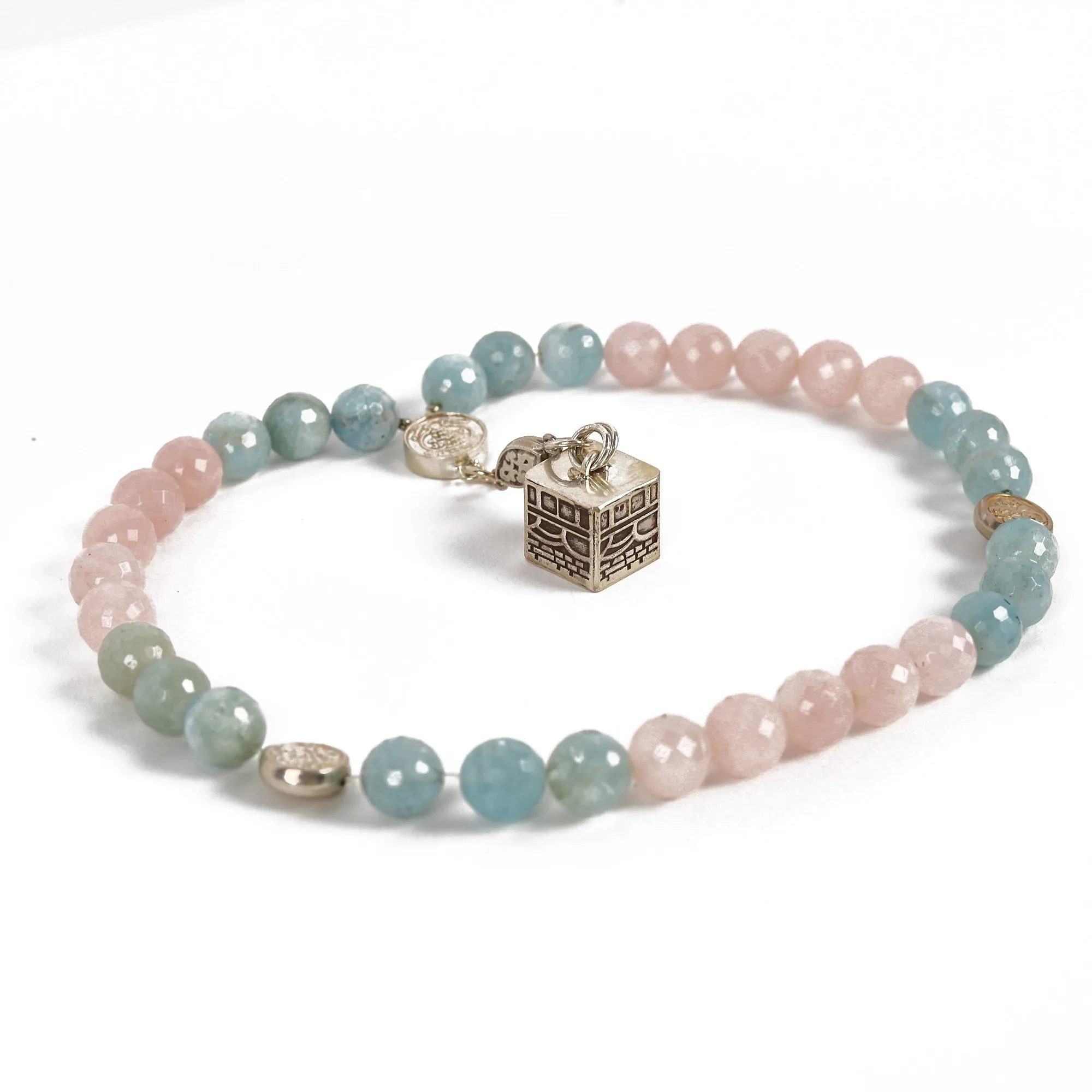 Aquamarine and Rose Quartz Rosary