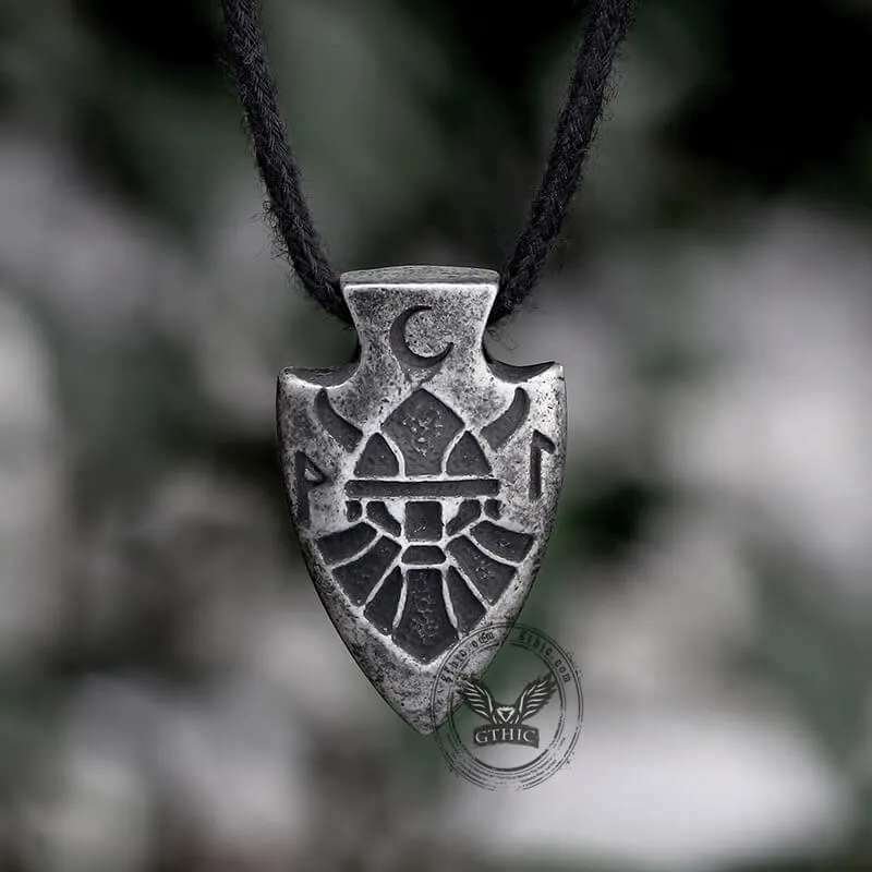 Arrow Shape Odin Stainless Steel Viking Pendant