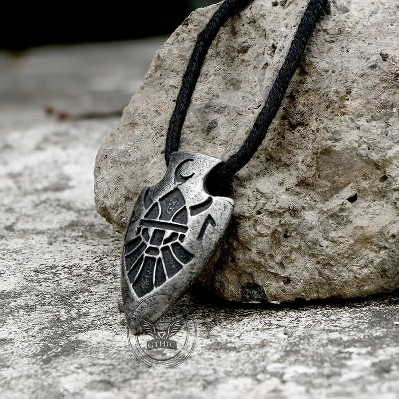 Arrow Shape Odin Stainless Steel Viking Pendant