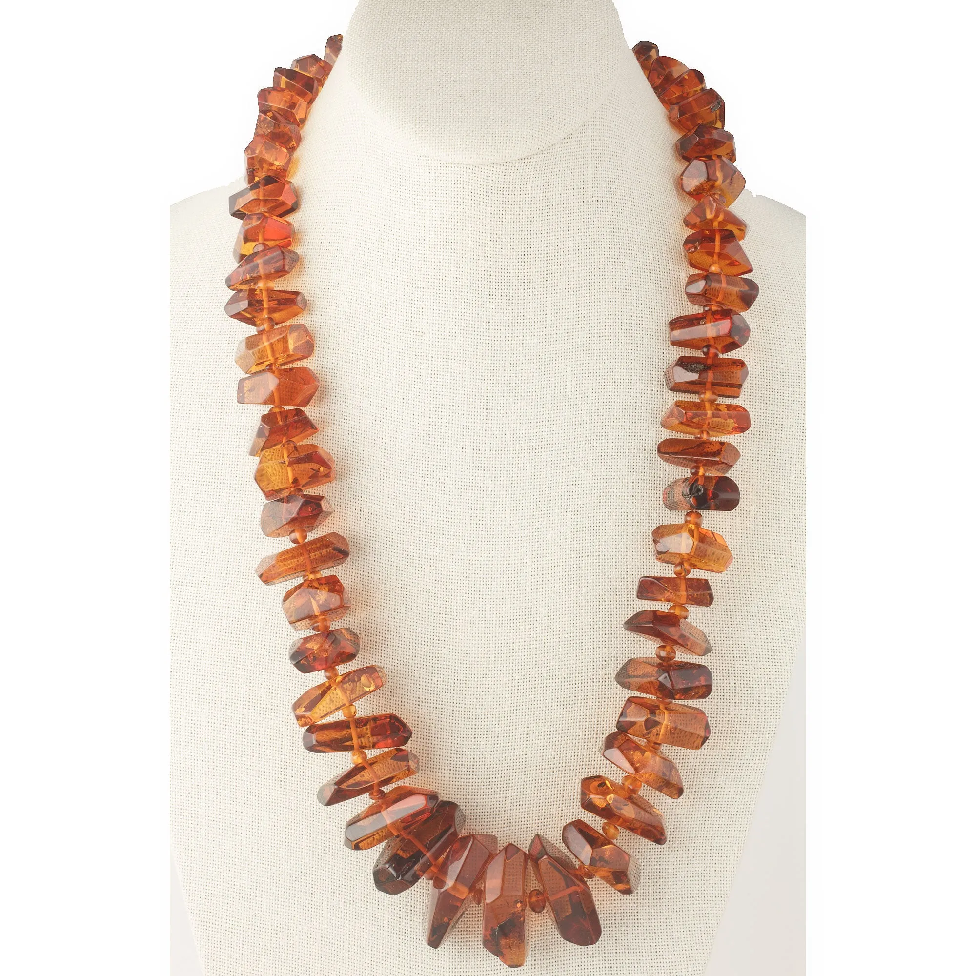 Art Deco Baltic Amber Necklace, cognac colored,  graduated. 23 inches. j-nlbd2191