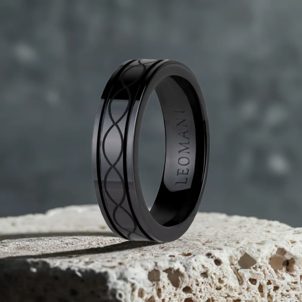 Arye Ring in Black Ceramic