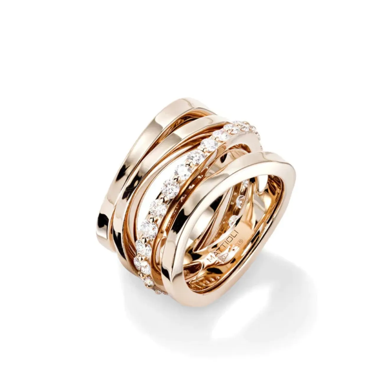 Aspis 18K Rose Gold Spinner Diamond Ring
