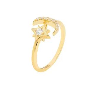 Astrid Moon & Star Ring in Gold